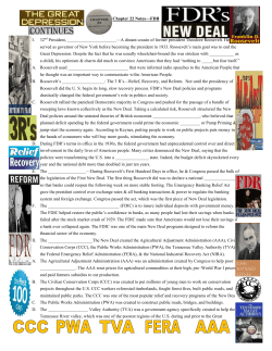 Chapter 22 Notes&mdash;FDR I. 32 nd President, &mdash;A distant cousin of