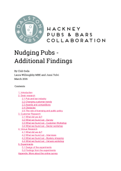 Nudging Pubs - Additional Findings