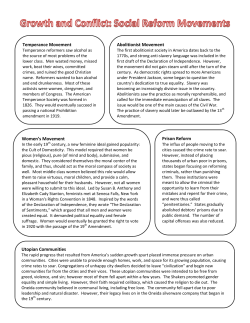 Social Reform Movements - Ramsey School District