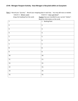 JE #4: Nitrogen Passport Activity: How Nitrogen is Recycled within