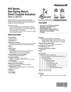 63-1314 N10 Series Non-Spring Return Direct Coupled Actuators