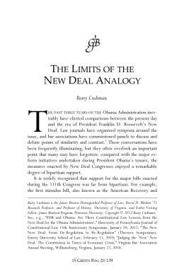 The Limits of the New Deal Analogy