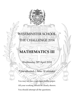 Maths III - westminster.org.uk