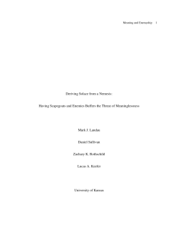 Deriving Solace from a Nemesis: Having Scapegoats and Enemies