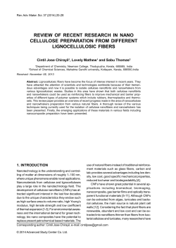 Review of recent research in nano cellulose preparation