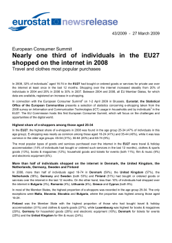 Nearly one third of individuals in the EU27 shopped on the internet