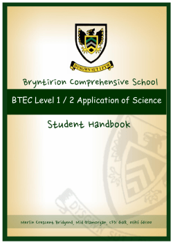 btec application of science student handbook