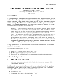 The Believer`s Spiritual Armor, Part 2
