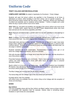 Uniform Code - Trinity College