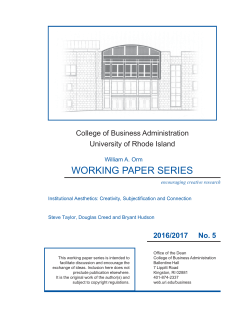 Institutional Aesthetics - University of Rhode Island