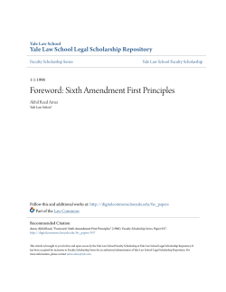 Foreword: Sixth Amendment First Principles
