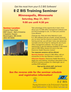 E·Z BIS Training Seminar - E