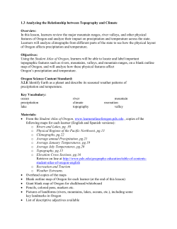 Analyzing the Relationship between Topography and - Oregon 4-H