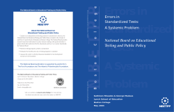 Errors in Standardized Tests: A Systemic Problem