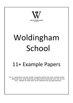 11+ Example Papers - Woldingham School