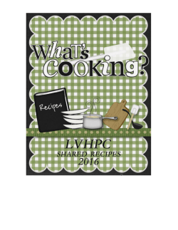 LVHPC Shared Recipes