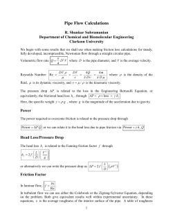 Pipe Flow Calculations