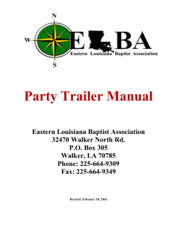 Party Trailer Manual - Eastern Louisiana Baptist Association