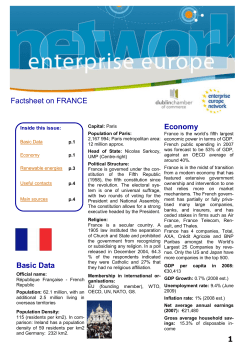 Factsheet on FRANCE Basic Data Economy 1 - EEN