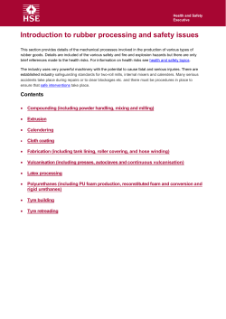Introduction to rubber processing and safety issues