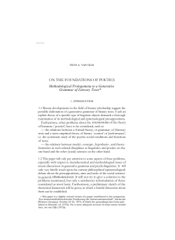 on the foundations of poetics
