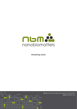 Marketing Claim - Nanobiomatters