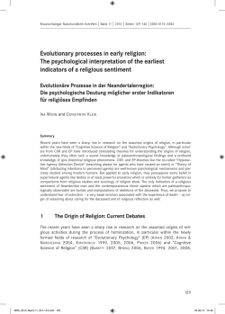 Evolutionary processes in early religion: The
