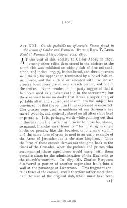 ( 190 ) ART. XXI.&mdash;On the probable use of certain Stones found in