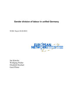 Gender division of labour in unified Germany