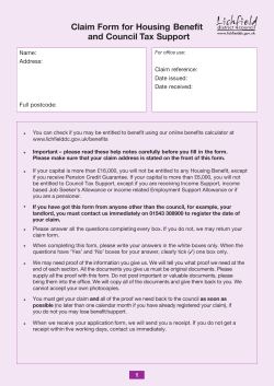 Housing benefit and council tax support claim form