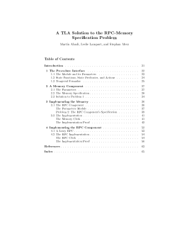 A TLA Solution to the RPC-Memory Specification