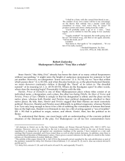 Shakespeare`s Hamlet: &ldquo;Very like a whale&rdquo; - Doc Z Online