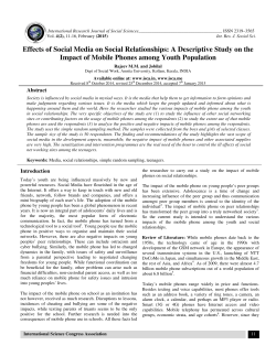 Effects of Social Media on Social Relationships