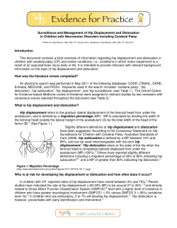 Hip Displacement and Dislocation