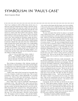 Symbolism in &ldquo;Paul`s Case&rdquo; - University of Hawaii at Hilo
