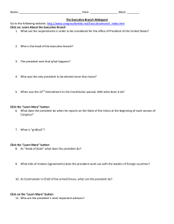 Executive Branch Webquest