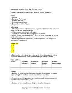 Assessment Activity: Name that Demand Factor