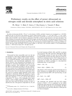 Preliminary results on the effect of power ultrasound on