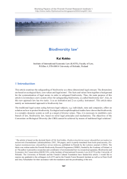 Biodiversity law*