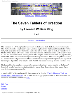The Seven Tablets of Creation Index