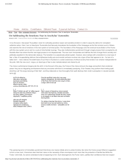 On Sublimating the Emoti...| CHS Research Bulletin