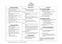 Writing Second Grade First Quarter
