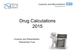 Drug Calculations (2015) - Coventry and Warwickshire