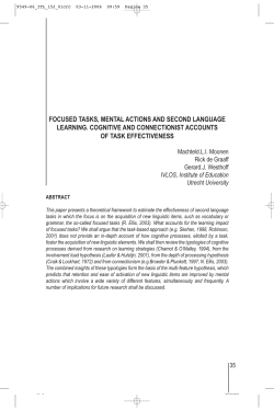 focused tasks, mental actions and second language learning