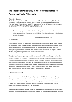 The Theatre of Philosophy