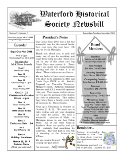September 16 - Waterford Historical Society