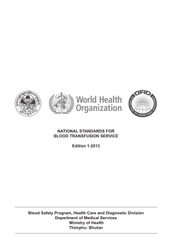 National Standards for Blood Transfusion
