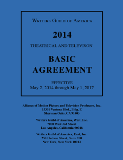 2014 Minimum Basic Agreement - Writers Guild of America, West
