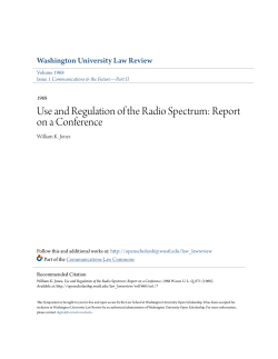 Use and Regulation of the Radio Spectrum: Report on a Conference