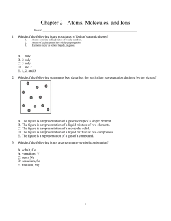 Chapter 2 - Atoms, Molecules, and Ions